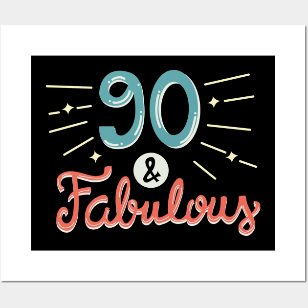 90th Birthday t-shirt Wall Art by KsuAnn